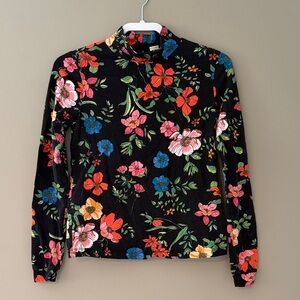 Anthropologie Maeve Multicolor Floral Long Sleeve Top XS